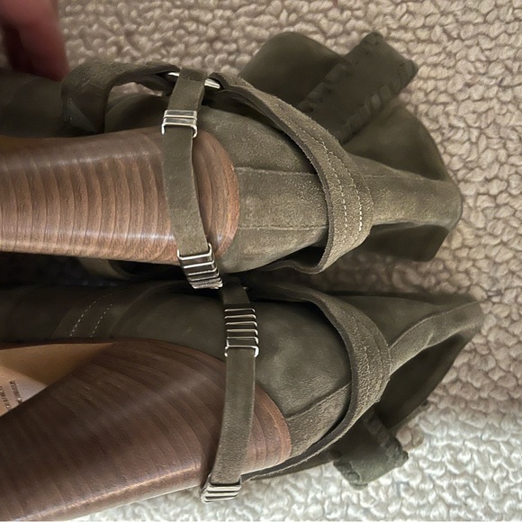 Isabel Marant suede rawson buckle booties green size 39 - Picture 3 of 5